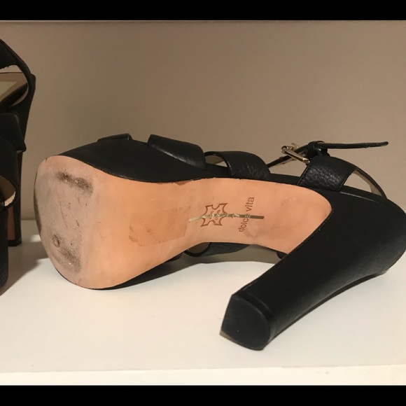 Black platform sandal with leather sole - Picture 4 of 6